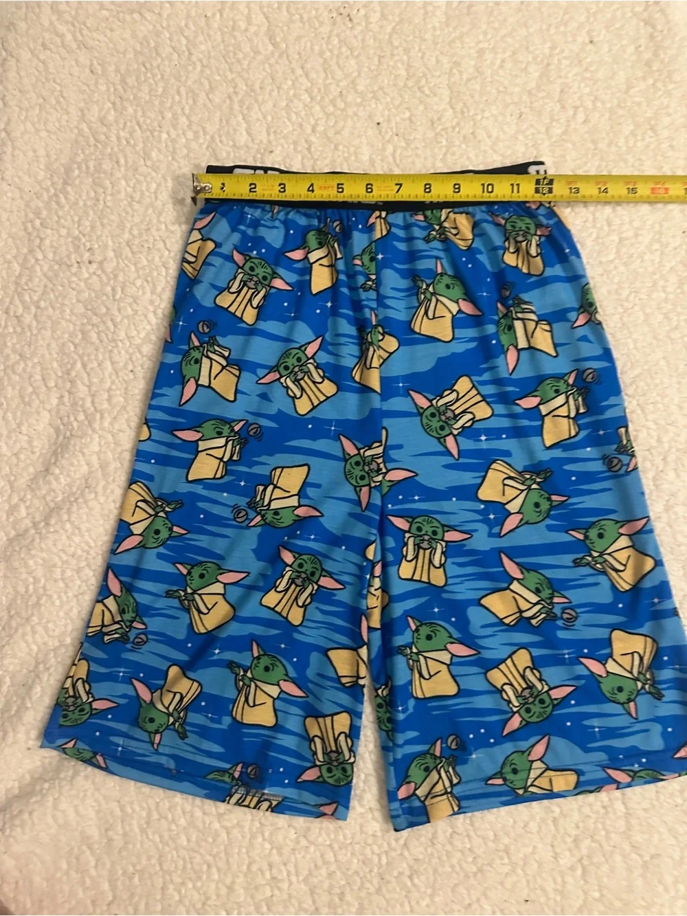 Star Wars Blue Pajama Bottoms with Green Baby Yoda Print